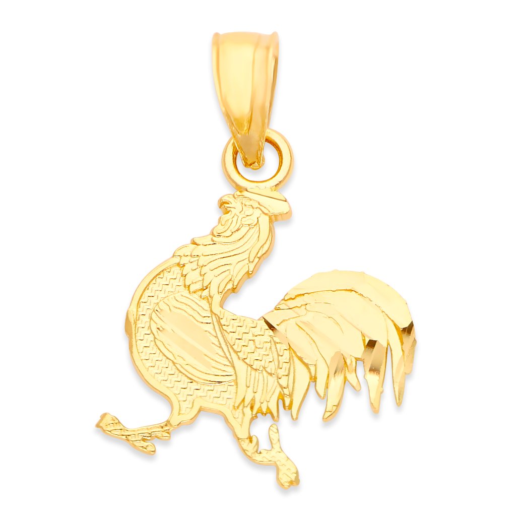 10k Real Solid Gold Year Of The Rooster Pendant